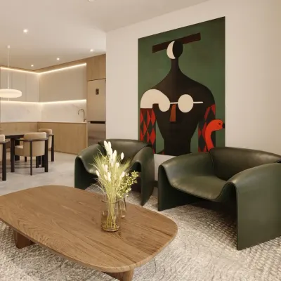 Sala de estar de un departamento de Althura